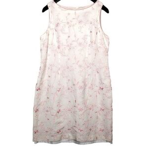 Jessica Howard Vintage White Sleeveless Knee-Length Sheath Dress Size 4 P